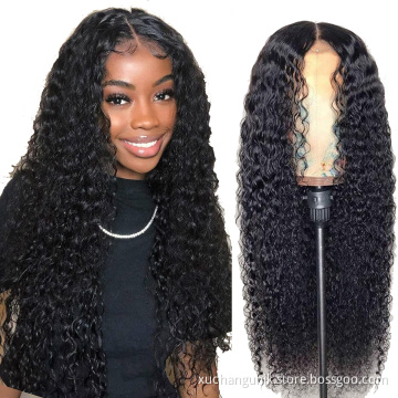 High Quality Human Hair Vendor Pre Plucked Water Wave 13x5x1 T Part Lace Wig With Baby Hair